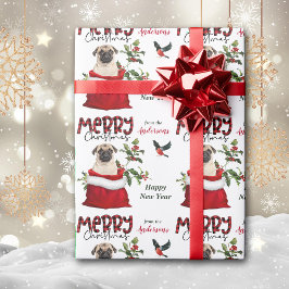 Cute Pug Dog kerstcadeau Cadeaupapier
