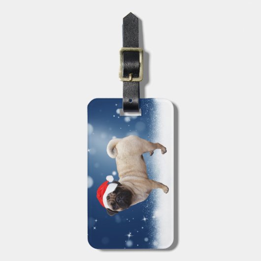 Cute Pug Dog Kerstkerstkerstkerstkerstkerstkerstma Bagagelabel (Voorkant verticaal)