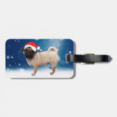 Cute Pug Dog Kerstkerstkerstkerstkerstkerstkerstma Bagagelabel (Achterkant horizontaal)