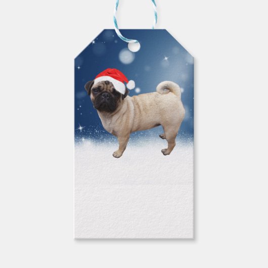 Cute Pug Dog Kerstkerstkerstkerstkerstkerstkerstma Cadeaulabel (Voorkant)