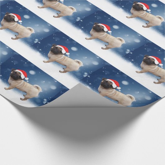 Cute Pug Dog Kerstkerstkerstkerstkerstkerstkerstma Cadeaupapier (Hoek)