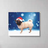 Cute Pug Dog Kerstkerstkerstkerstkerstkerstkerstma Canvas Afdruk (Voorkant)