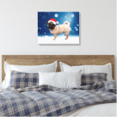 Cute Pug Dog Kerstkerstkerstkerstkerstkerstkerstma Canvas Afdruk (Insitu (Slaapkamer))