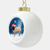 Cute Pug Dog Kerstkerstkerstkerstkerstkerstkerstma Keramische Bal Ornament (Rechts)