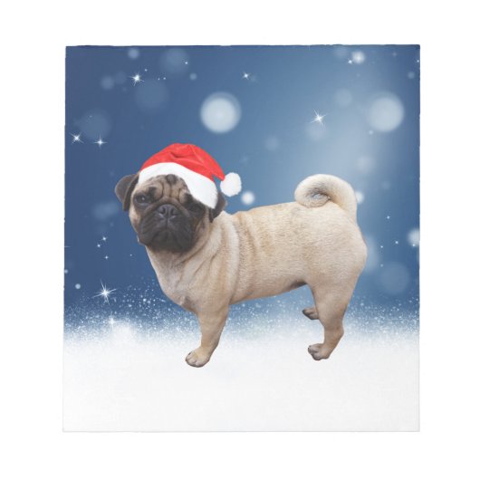 Cute Pug Dog Kerstkerstkerstkerstkerstkerstkerstma Notitieblok (Voorkant)