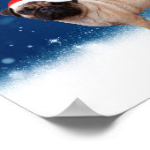 Cute Pug Dog Kerstkerstkerstkerstkerstkerstkerstma Poster (Hoek)