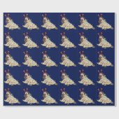 Cute Pug Dog Kerstmis Cadeaupapier (Vlak)