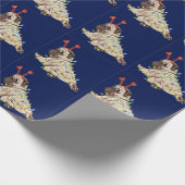 Cute Pug Dog Kerstmis Cadeaupapier (Hoek)