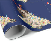 Cute Pug Dog Kerstmis Cadeaupapier (Rol Hoek)