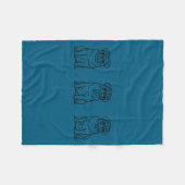 Cute Pug Dog Line Art  Fleece Deken (Voorkant (Horizontaal))