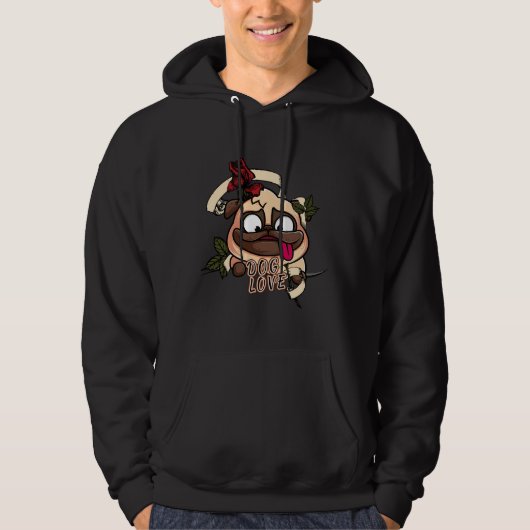 Cute pug dog love Classic T-Shirt 145 (Voorkant)