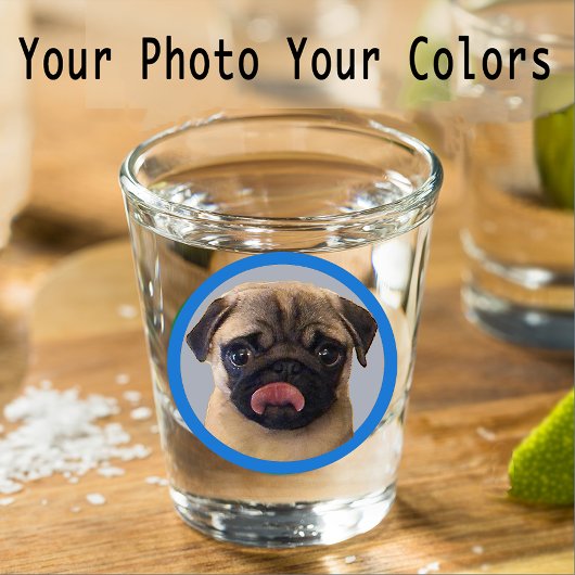 Cute Pug Dog Lover Photo Blue Stocking Stuffer  Shot Glas
