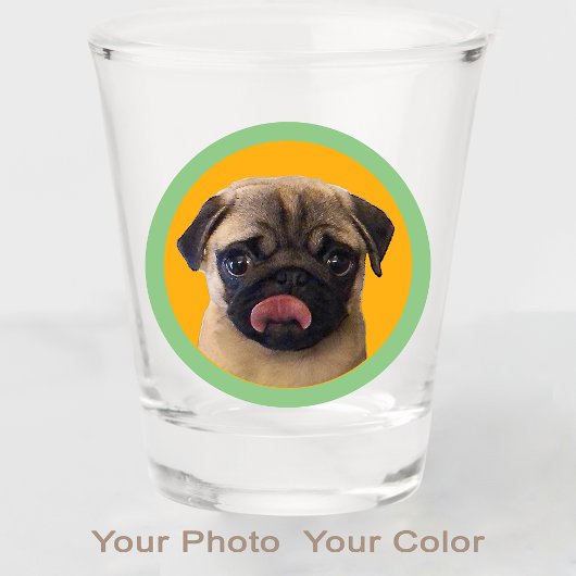 Cute Pug Dog Lover Photo Orange Stocking Stuffer  Shot Glas