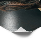 Cute pug dog met een gele beaniewand poster (Hoek)