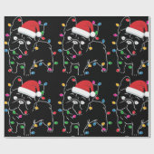 Cute Pug Dog met kerstlicht Cadeaupapier (Vlak)