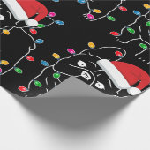 Cute Pug Dog met kerstlicht Cadeaupapier (Hoek)