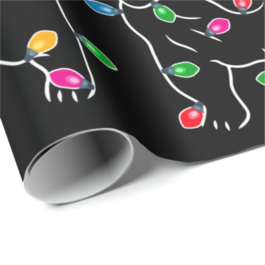 Cute Pug Dog met kerstlicht Cadeaupapier (Rol Hoek)