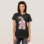 Cute pug dog met pak en engelvleugels hondendame C T-shirt (Voorkant volledig)