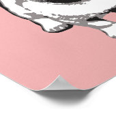 Cute Pug Dog Modern Art Poster Roze zwart-wit (Hoek)