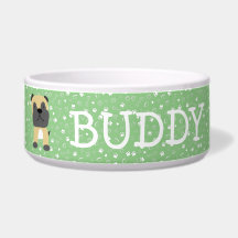 Cute Pug Dog naam Bowl