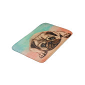 Cute Pug dog pastel Badmat (Gekanteld)