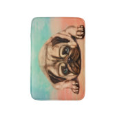 Cute Pug dog pastel Badmat (Voorkant Verticaal)