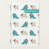 Cute Pug Dog Pattern Monogram Planner (Voorkant)