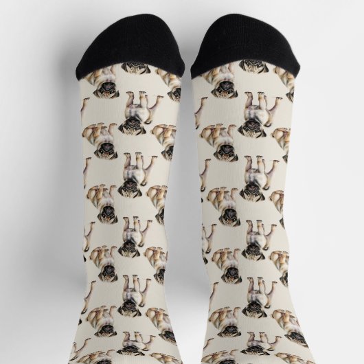 Cute Pug Dog Pattern Sokken (Top)