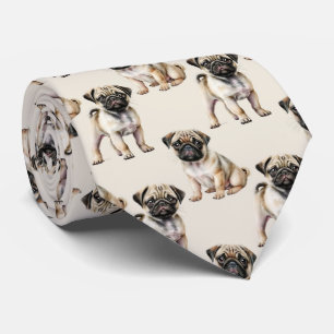 Cute Pug Dog Pattern Stropdas
