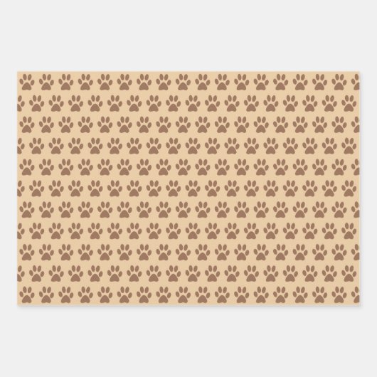 Cute Pug Dog Paws Wrapping Paper Set van 3 (Voorkant 3)