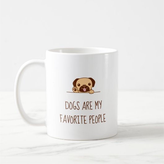 Cute Pug Dog Peking boven Quote Koffiemok (Links)