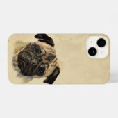 Cute Pug Dog Pet Animal Art Waterverf iPhone Hoesje (Achterkant horizontaal)