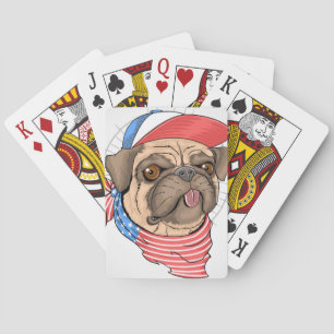 Cute Pug Dog Pokerkaarten
