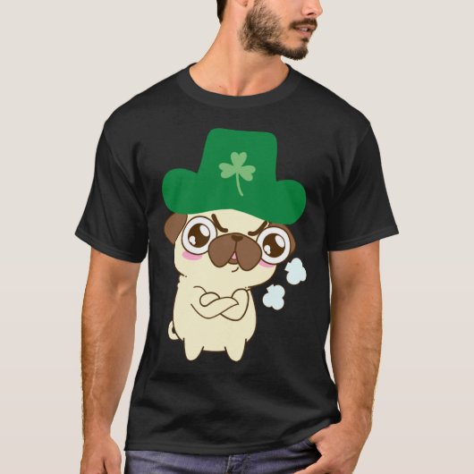 Cute Pug Dog St Patrick s Day  Dog St Patrick s Ha T-shirt (Voorkant)