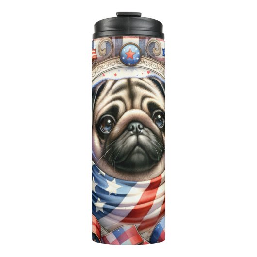 Cute Pug Dog Thermosbeker (Voorkant)