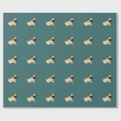 Cute Pug Dog Wrapping Paper Cadeaupapier (Vlak)