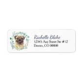 Cute Pug Dog WreatReturn Address Label (Voorkant)