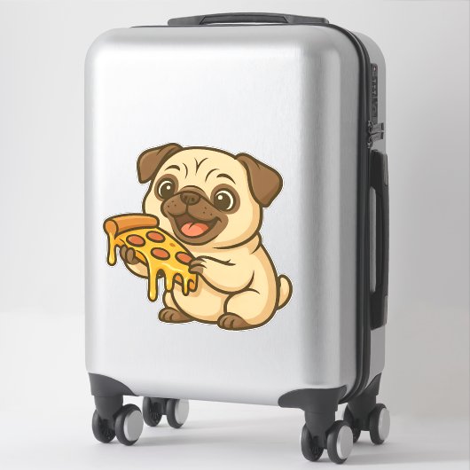 Cute pug donut cartoon funny munching  sticker (Koffer)