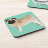Cute Pug Drankjes Onderzetter (Linkerzijde)