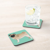 Cute Pug Drankjes Onderzetter (Rechterzijde)