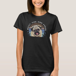 Cute Pug Eigenaar Best Pug Pap Ever  Retro Sun T-shirt