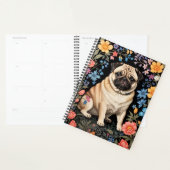 Cute Pug Elegant Colorful Floral Planner (Display)