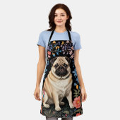Cute Pug Elegant Colorful Floral Schort (Gedragen)
