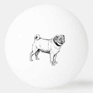 Cute Pug Elegant Dog Tekening Pingpongbal