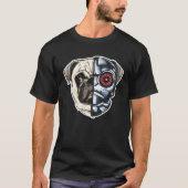 Cute Pug Face with Robot Mask for Pug T-shirt (Voorkant)