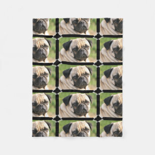 Cute Pug Fleece Deken