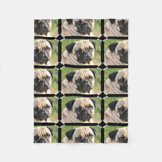 Cute Pug Fleece Deken (Voorkant)