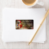 Cute Pug French buldog Red box festive custom Etiket (Insitu)