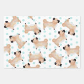 Cute Pug gepersonaliseerde blauwgroen gepatterde h Inpakpapier Vel (Voorkant 2)