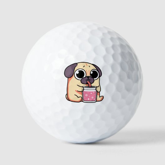 Cute Pug Golfballen (Voorkant)
